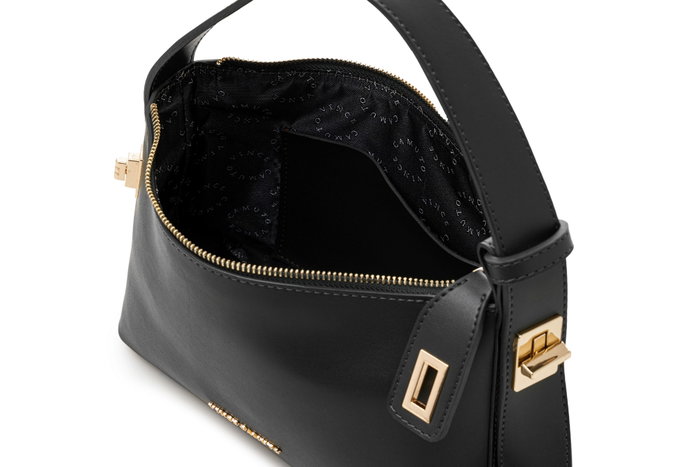 Vince Camuto Novara - Bolso de mano negro en piel de polivinilo, 24x10x16 cm